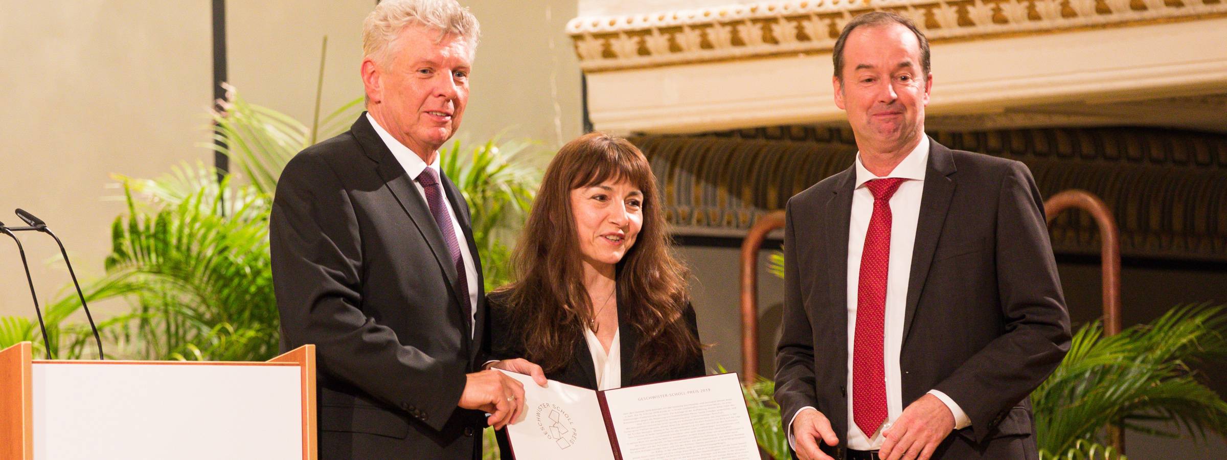 Geschwister-Scholl-Preis 2019 | Header | Dieter Reiter, Yasemin Çongar, Michael Then